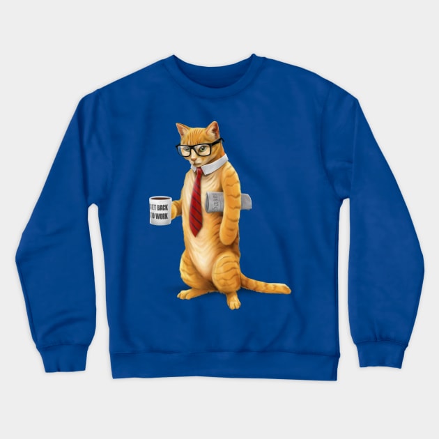 Business Cat Crewneck Sweatshirt by scumbugg